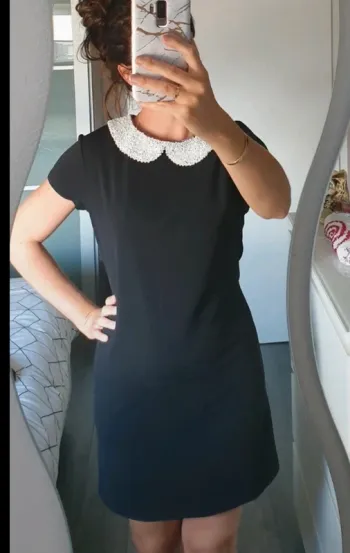 Petite robe noire col perles cache cache 34 36