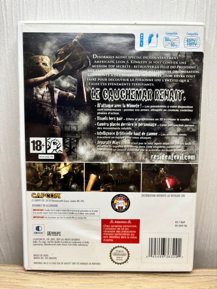 Jeux Nintendo wii résident evil 4 complet - photo numéro 2