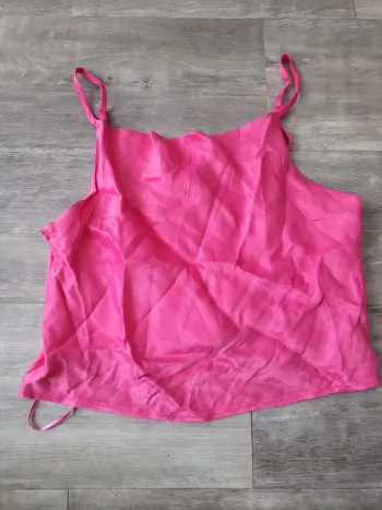 Haut satin rose zara xs