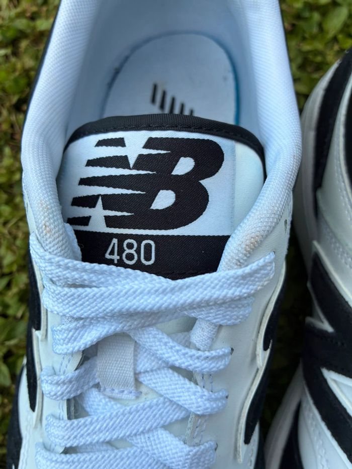 Baskets new balance 480 noir et blanche pointure 43 très bon état avec boîte - photo numéro 7