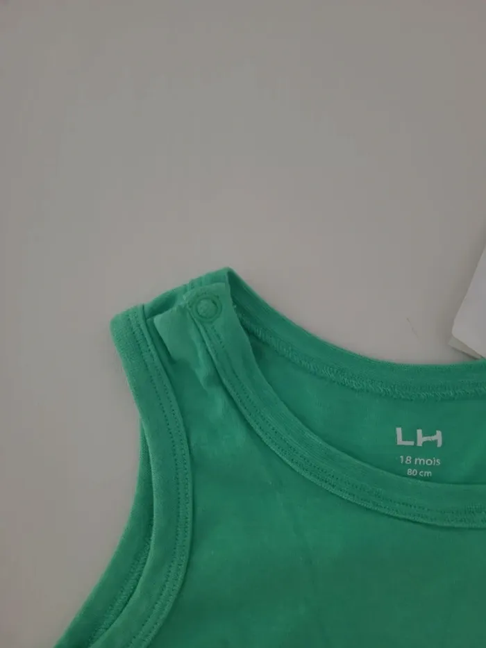 Combishort verte motif tortue taille 18mois La halle - photo numéro 4