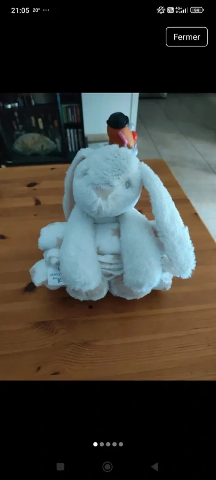 Doudou Lapin et couverture plaid