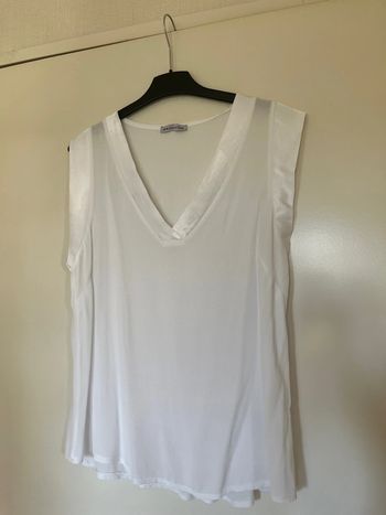 Top blanc détails satiné idéal cérémonies