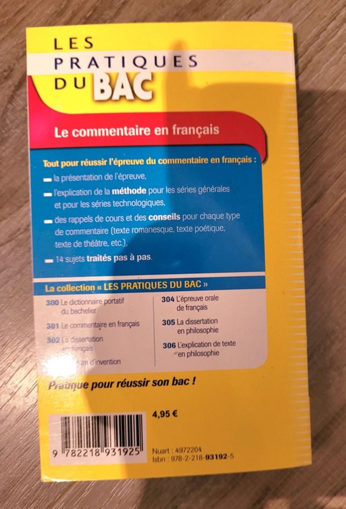 Livre "Le commentaire en français" - photo numéro 2