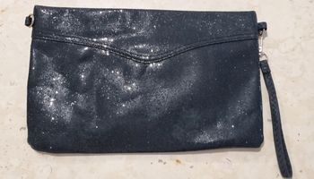 Pochette noire paillettes + anse