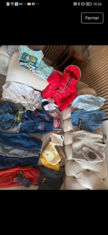 Lot de vêtement garçon - 12/18 mois 80cm - 30 articles