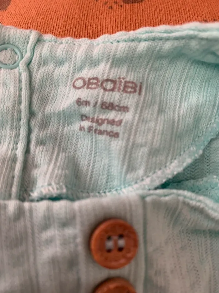 🌿 Blouse vert d’eau Obaïbi – 6 mois (68 cm) - photo numéro 5