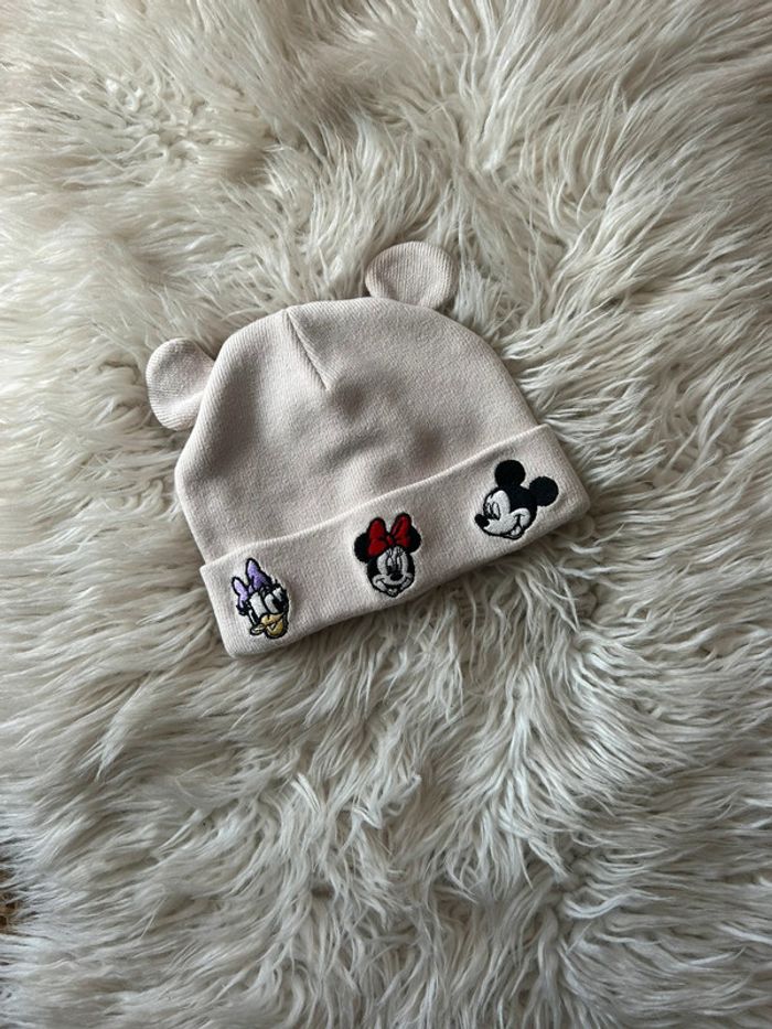 Fille 👧🏻 Bonnet beige disney minnie/mickey/daisy - h&m taille 1/2 ans - photo numéro 2