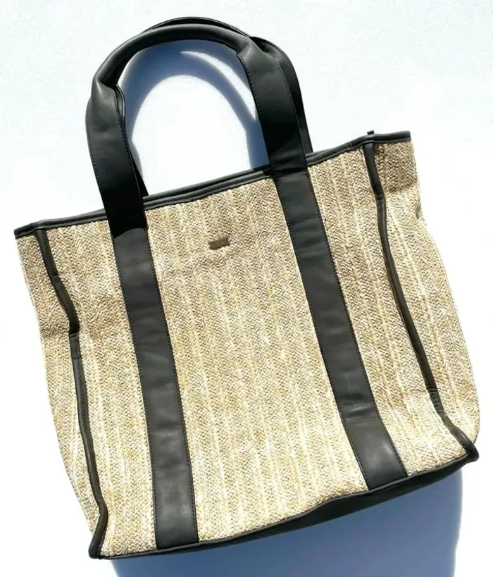 Sac Roxy en paille et coton avec poche isotherme