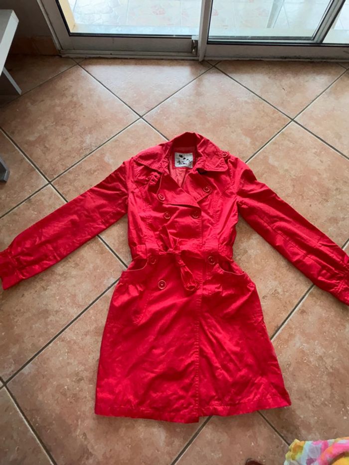 Trench rouge framboise - photo numéro 2