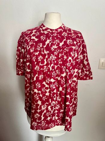 Blouse, chemisier fleuri rose fuchsia taille M