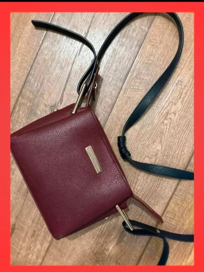 Sac bandoulière bordeaux – Effet cuir grainé - photo numéro 2