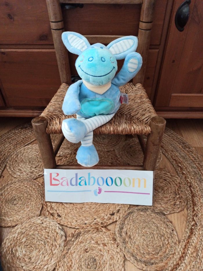 Doudou âne tex baby bleu tbe
