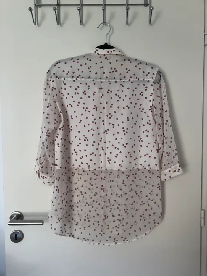 Chemise blouse crème à motifs Zara taille S comme neuve - photo numéro 7