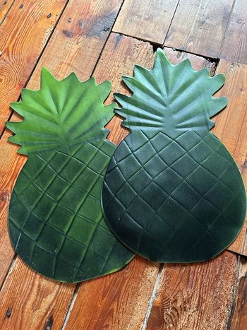 Maisons du monde lot de 2 sets de table exotiques ananas vert fruit
