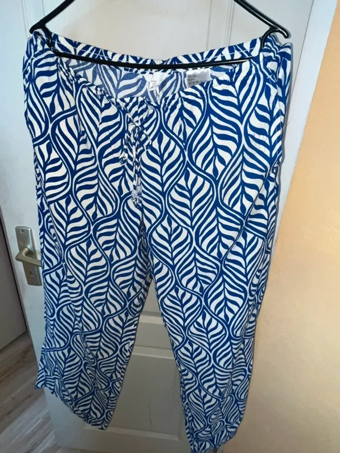 pantalon bleu et blanc h&m - photo numéro 5