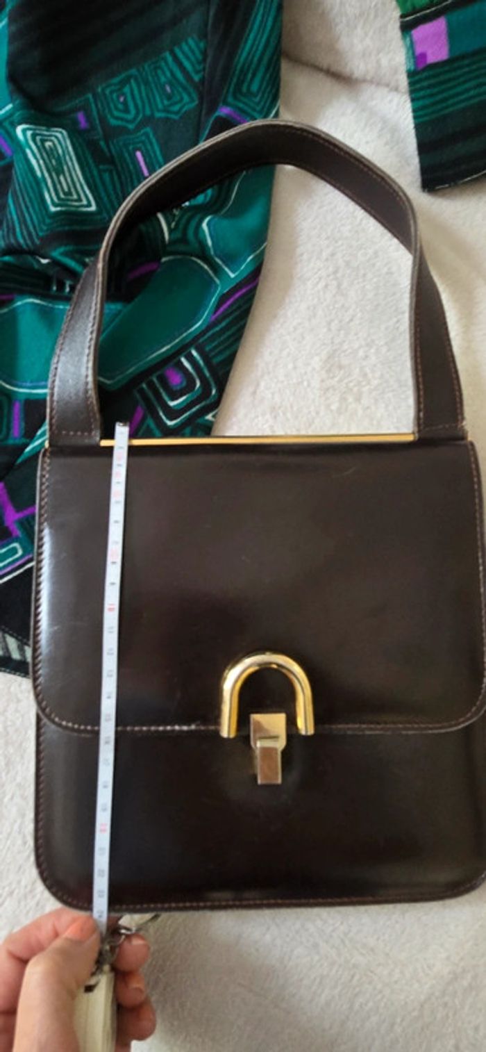 Petit Sac Vintage en Cuir Box-Calf années 1960-1970 - photo numéro 9