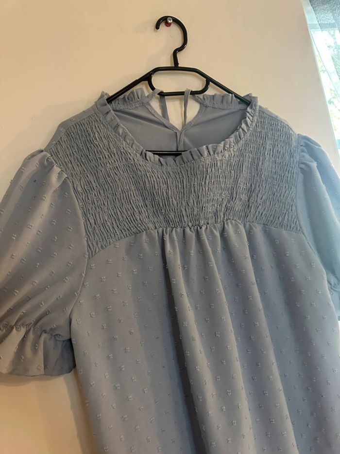 Blouse bleu manches courtes - photo numéro 2