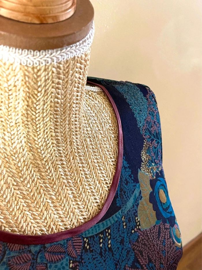 Robe à Motifs végétal panthère plissé Multi-Couleurs vintage - photo numéro 12