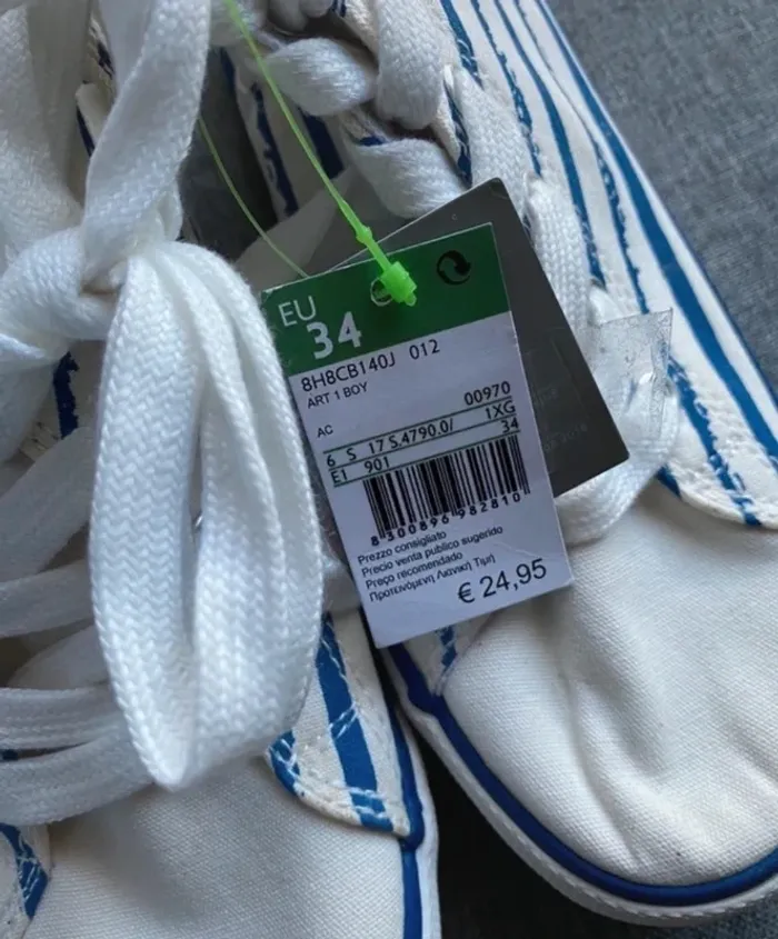 chaussures Baskets montantes Benetton 34 neuves - photo numéro 3