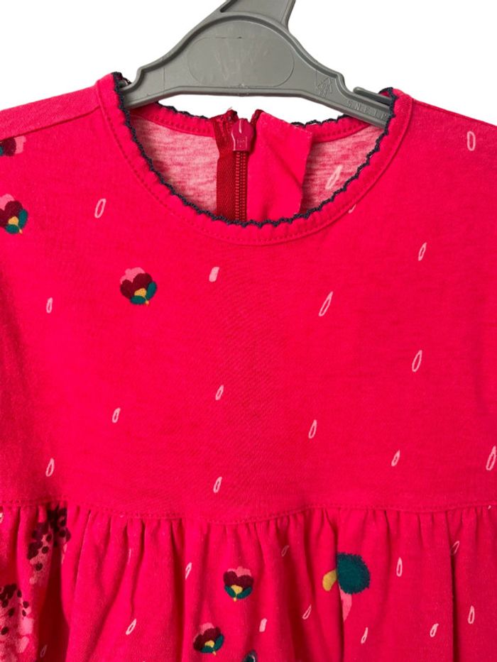 Robe à manches longues fuchsia - Catimini 12 mois (74cm) - photo numéro 2