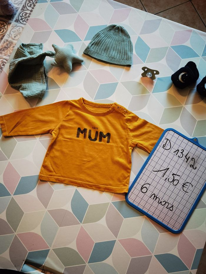 D1342 - tee-shirt garçon 6 mois