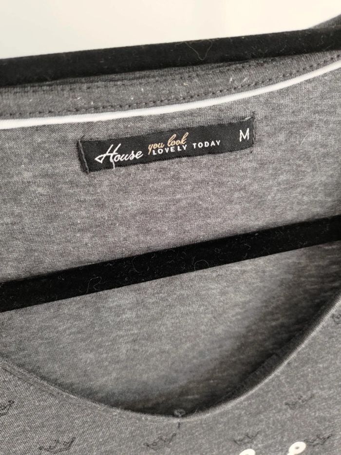 House t-shirt gris M - photo numéro 3