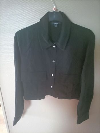 Chemise cropped noir