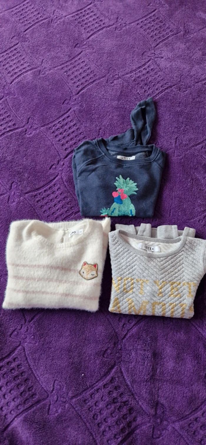 Lot de 3 pulls fille 3/4 ans