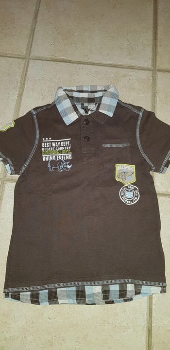 Polo manches courtes marron garçon