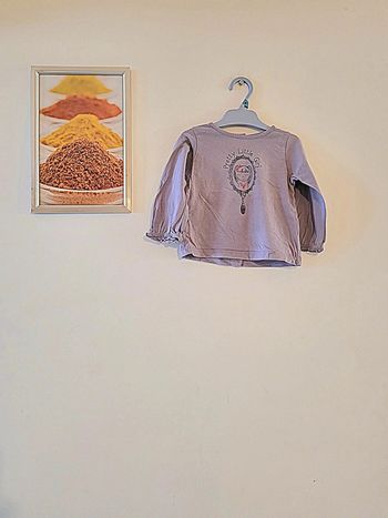 T shirt manche longue tape a l'oeil lila taille 9 mois