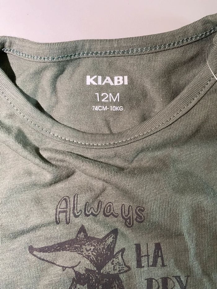 T-shirt léger manches longues 12 mois kiabi neuf avec étiquettes - photo numéro 3