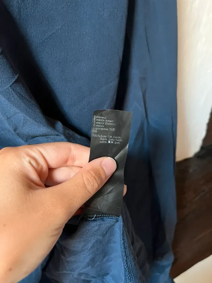 Blouse bleu marine en soie IKKS – T42 - photo numéro 7