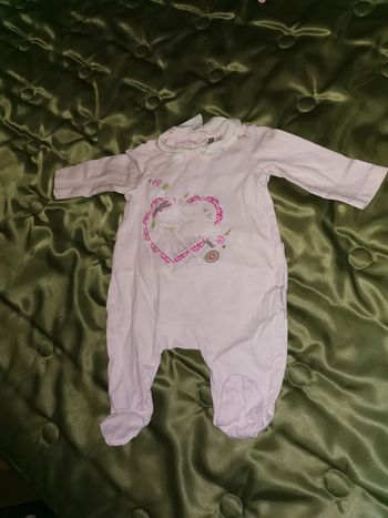 Pyjama rose pâle cœur 3 mois