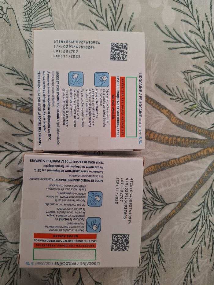 Lot lidocaine et prilocaine patch anesthésiant - photo numéro 2