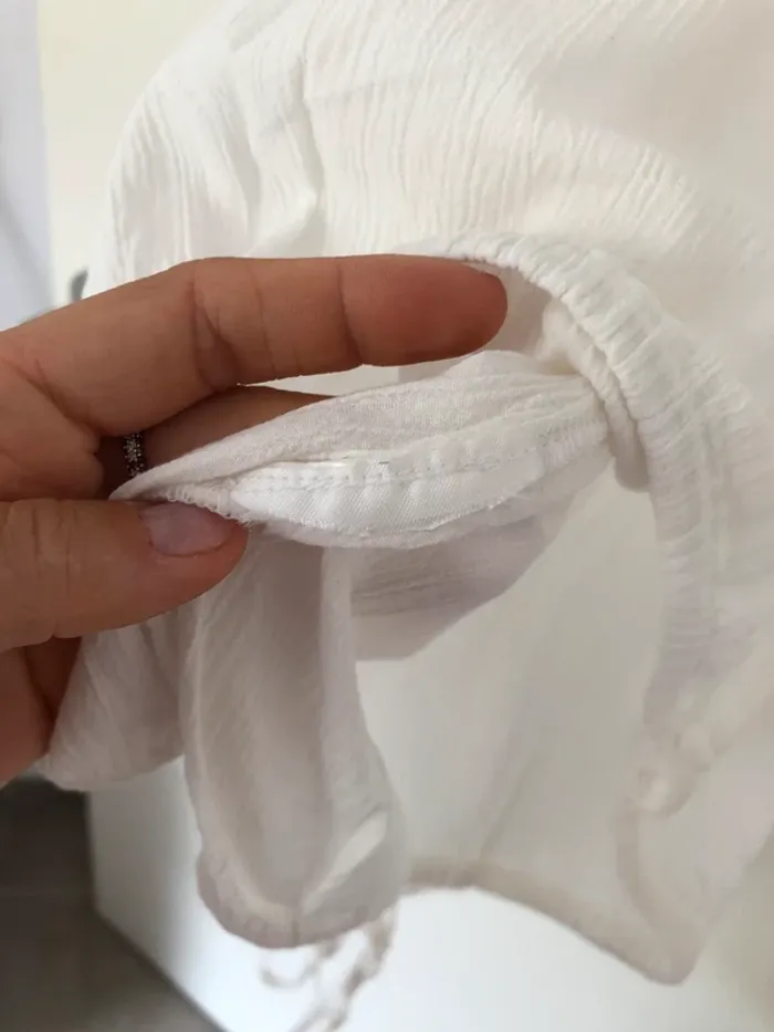 Top à bretelles blanc et perles grises Esprit taille 36 - photo numéro 9