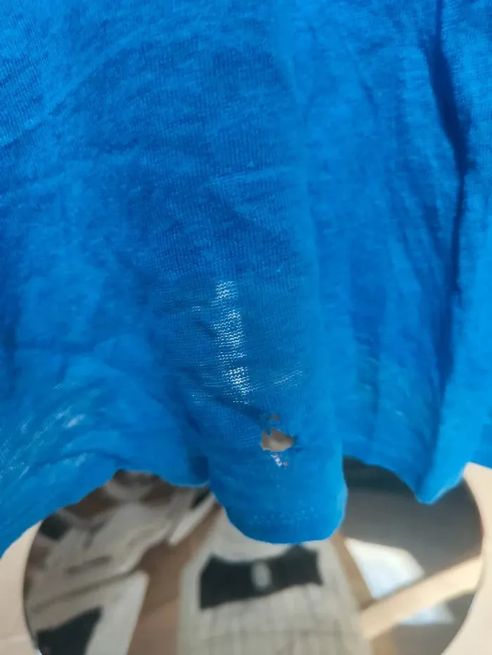 T-shirt bleu léger dos à nouer - photo numéro 4
