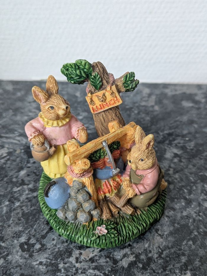 Figurine décorative lapins lunch - photo numéro 3