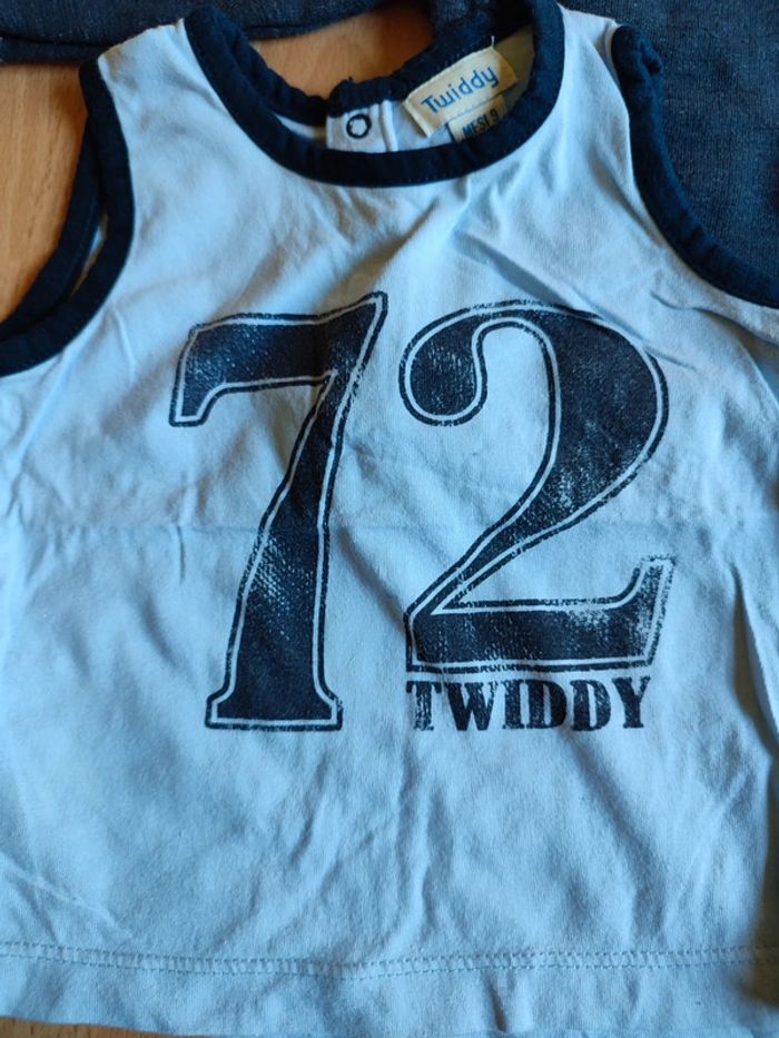Lot sweat zippé à capuche Mini Jungle et débardeur Twiddy en 9M - photo numéro 4