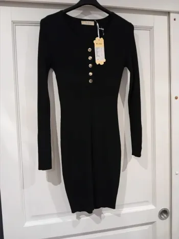 Robe côtelé noire stretch taille unique 36/38/40 neuf