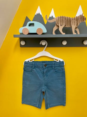 Short bermuda en jean garçon bleu canard Kiabi 5 ans