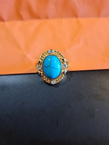 Bague ovale strass et quartz  - Taille 62