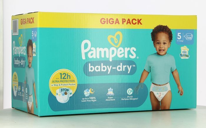Lot de 128 Couches Pampers Baby Dry 11-16KG Taille 5 Neuf