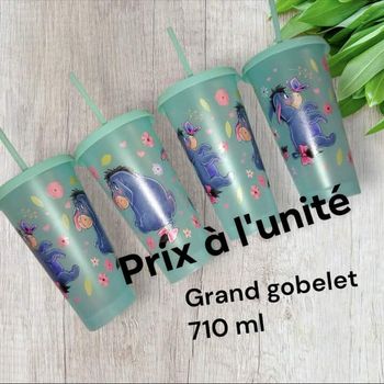 Grand gobelet à paille bourriquet de Winnie l'ourson disney