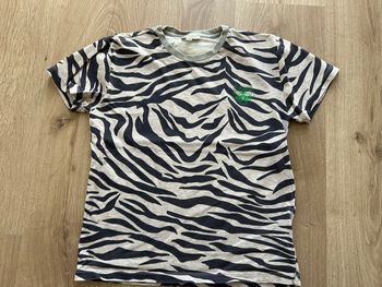 T shirt rayure tigre Kenzo gris et bleu marine