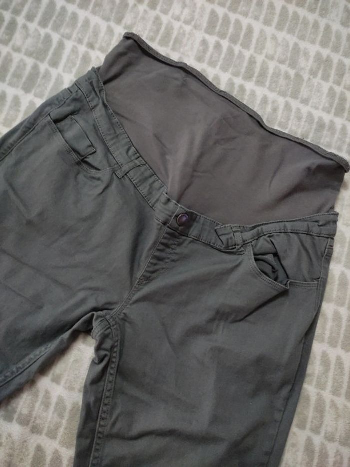 Pantalon jeans slim stretch gris grossesse maternité Kiabi taille 44 - photo numéro 2