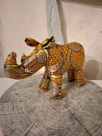 Peluche en tissu rhinocéros doré