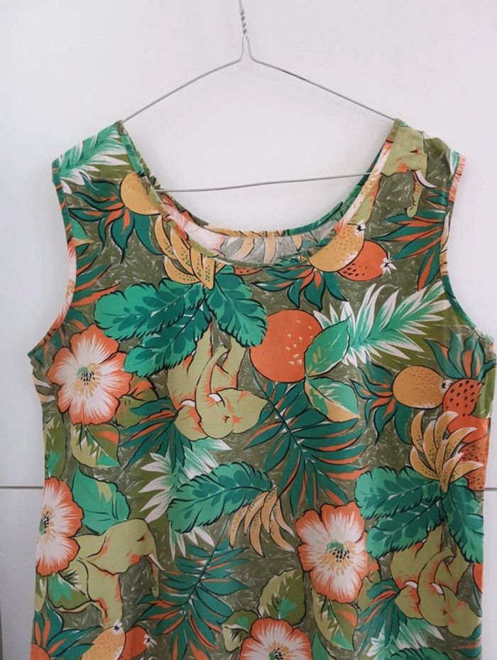 Robe droite vintage motif jungle - photo numéro 4