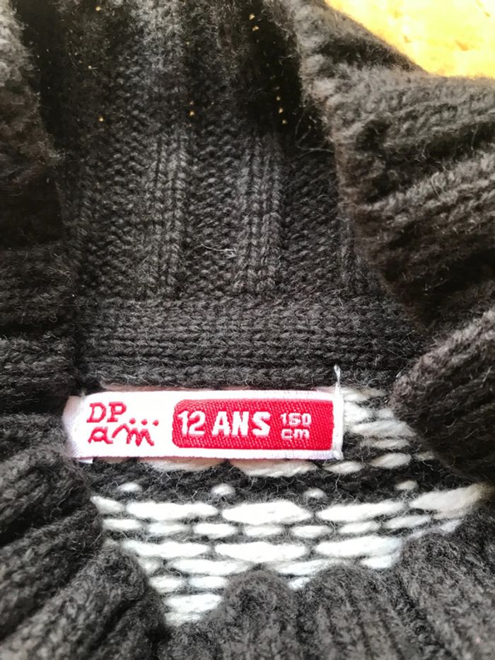 DPAM pull taille 12 ans marron et blanc - photo numéro 3