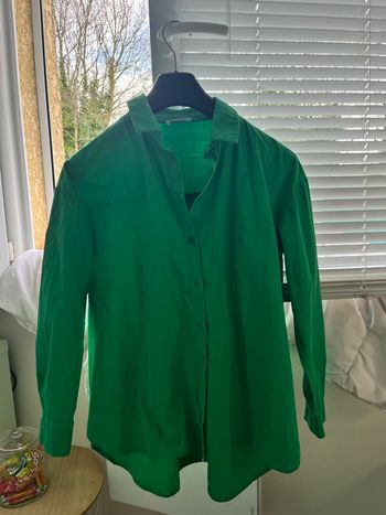 Chemise verte fluide manche longue 